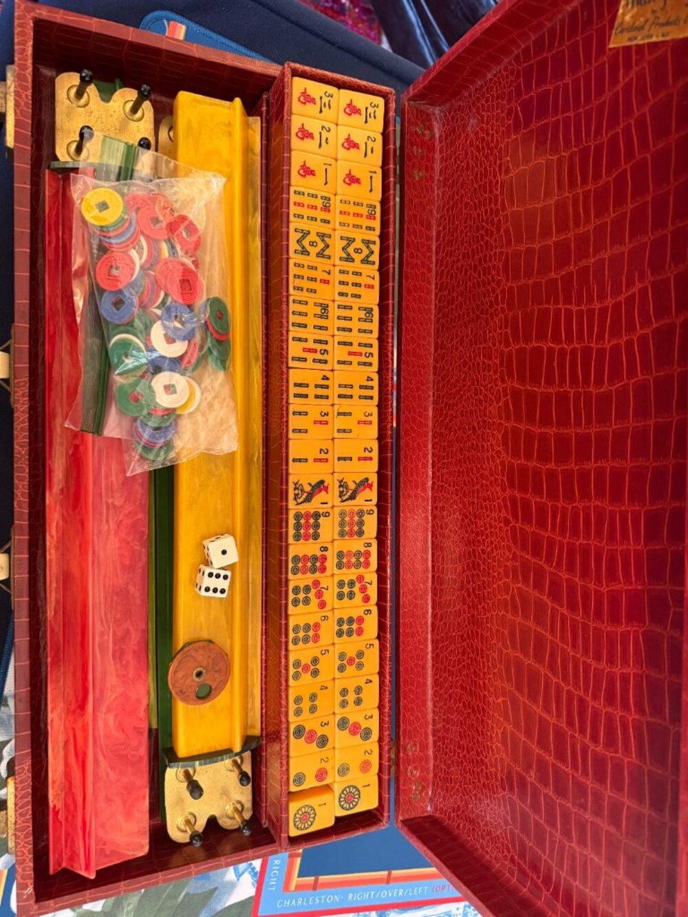 Stunning Vintage Crisloid Mahjong Tiles, Racks, Dice, Better, and Case